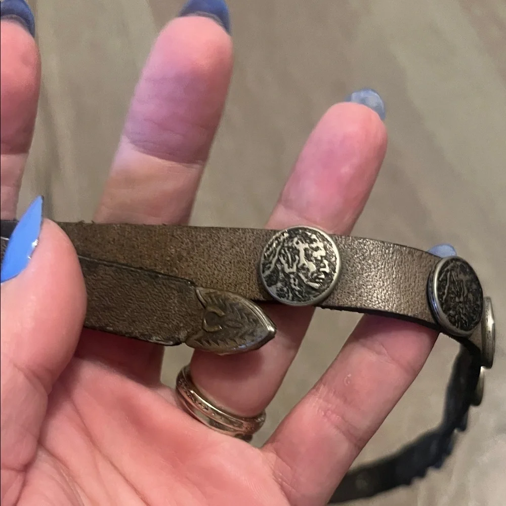 Leather Belt with Silver Accents, kids size